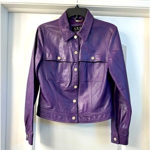 Vintage A.B. S. By Allen Schwartz purple Leather Jacket